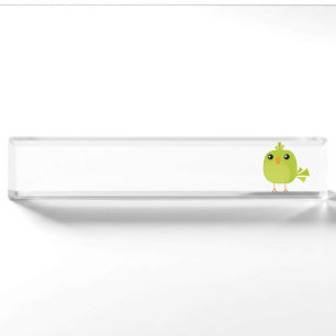 Green Bird Cartoon Namensplakette