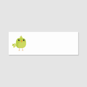 Green Bird Cartoon Namensschild