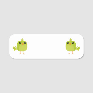Green Bird Cartoon Namensschild