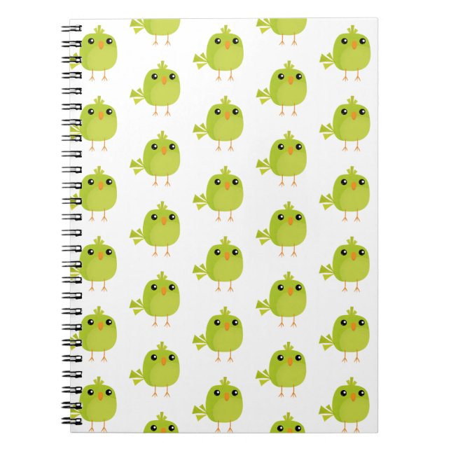 Green Bird Cartoon Notizblock (Vorderseite)