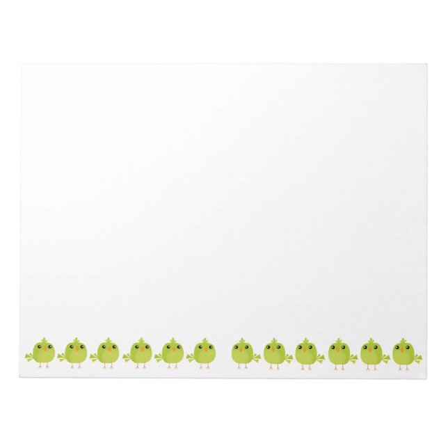 Green Bird Cartoon Notizblock (Vorderseite)