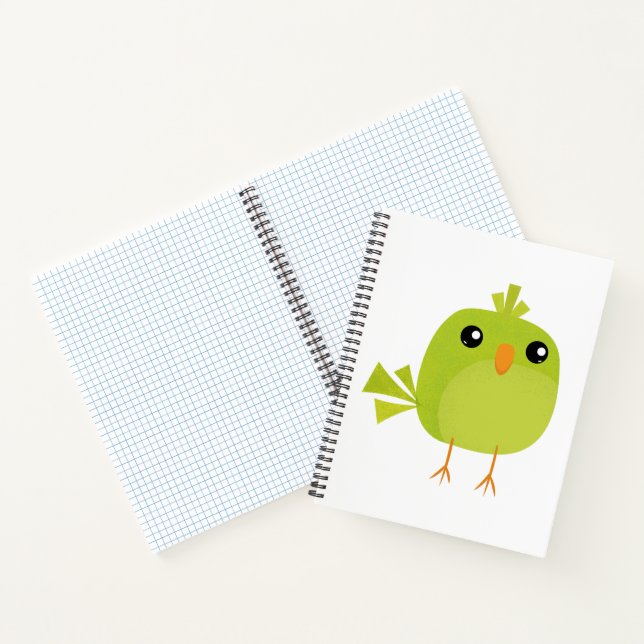 Green Bird Cartoon Notizbuch (Innenseite)