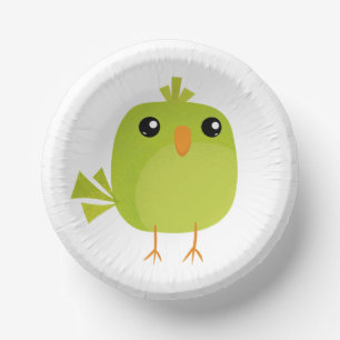 Green Bird Cartoon Pappteller