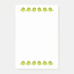 Green Bird Cartoon Post-it Klebezettel