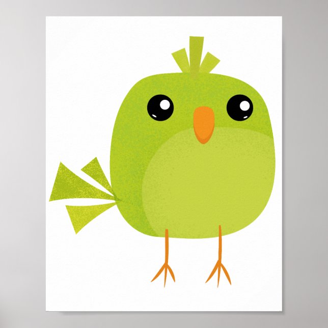 Green Bird Cartoon Poster (Vorne)