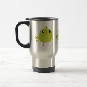 Green Bird Cartoon Reisebecher