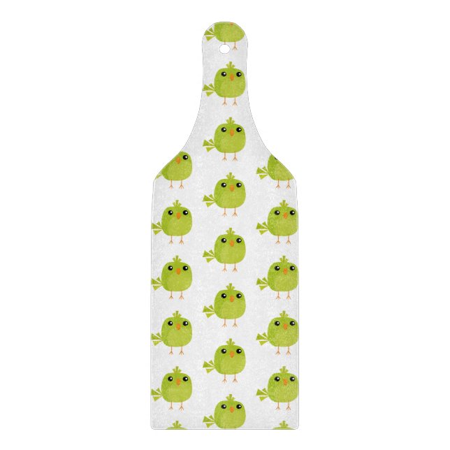 Green Bird Cartoon Schneidebrett (Vorderseite)