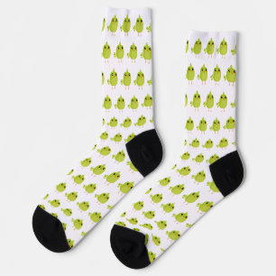 Green Bird Cartoon Socken