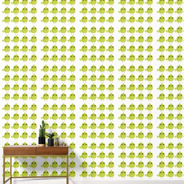 Green Bird Cartoon Tapete (Korridor)