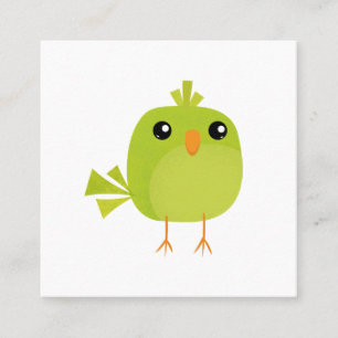 Green Bird Cartoon Telefonnummerkarte