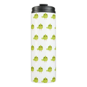 Green Bird Cartoon Thermosbecher