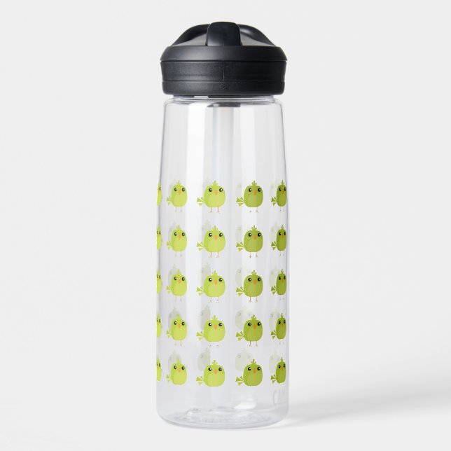 Green Bird Cartoon Trinkflasche (Vorne)