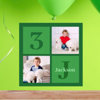 Green Birthday Foto Collage Personalisiertes Party