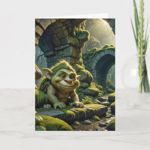 Green Birthday Troll unter einer Brücke Karte