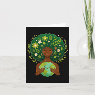 Green Black Afro Mother Earth Day Gaia Rettete uns Karte