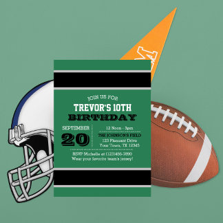 Green Black and Silver Team Invitation d'anniversa