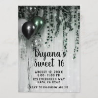 Green Black Balloons Ivy Dschungel Party Sweet 16