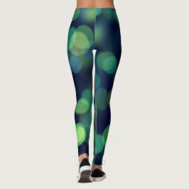 Green Black Bokeh Abstrakter Hintergrund Leggings