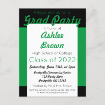 Green Black Bold Party Abschluss