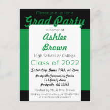 Green Black Bold Party Abschluss