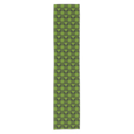 Green Black Buffalo Heart Plaid Table Runner Kurzer Tischläufer