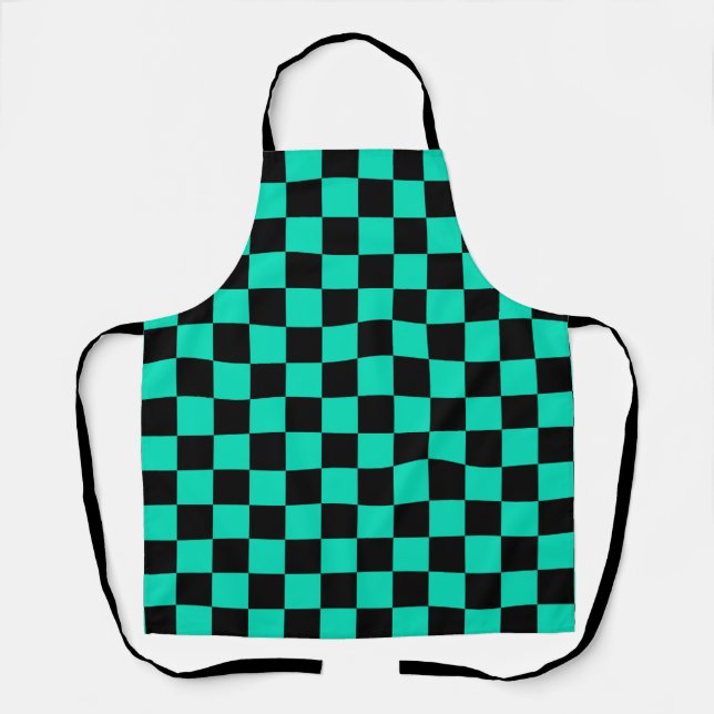 Green Black Checkered Karo Pattern Schürze (Vorderseite)