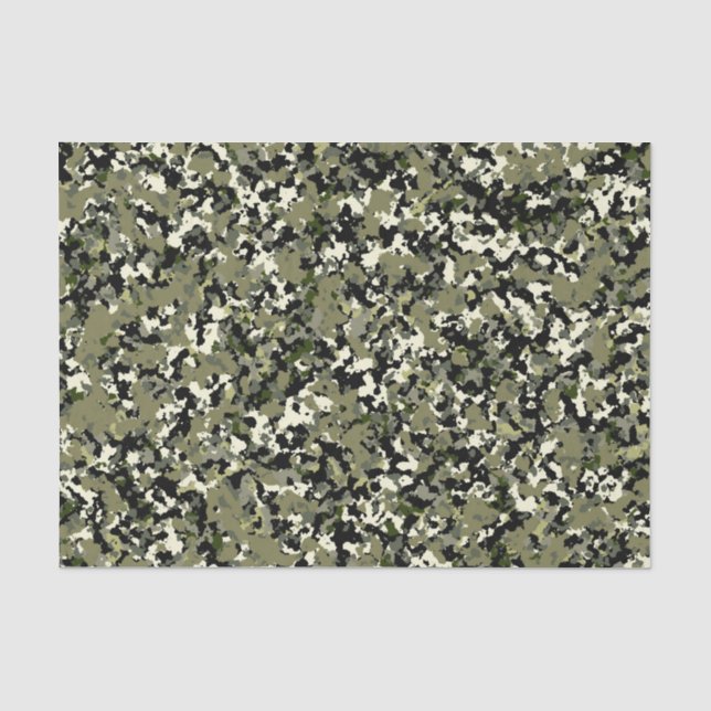 Green Black Cool Camouflage Muster drucken Seidenpapier (Vorderseite)