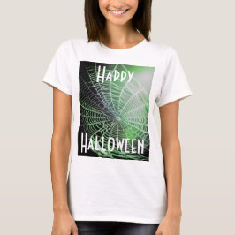 Green Black Creepy Spooky Spione Web T-Shirt