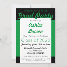Green Black Grad Party Fett Abschluss