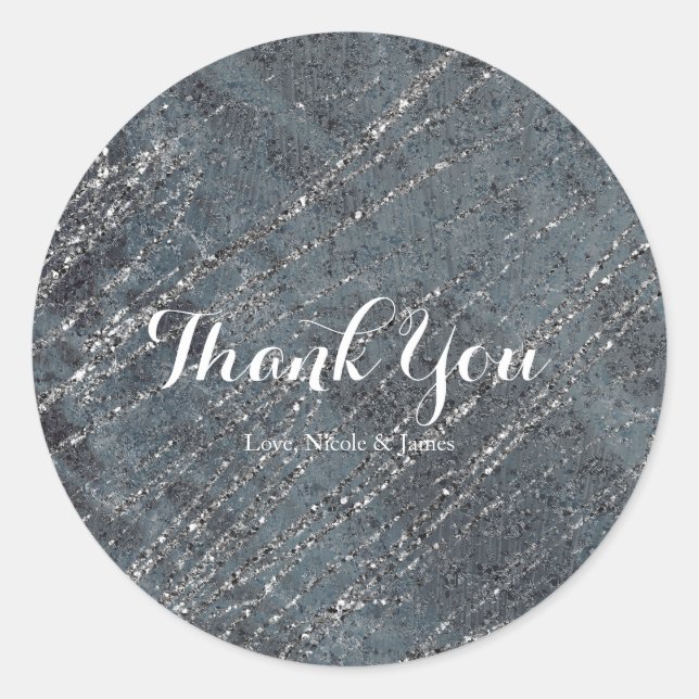 Green Black Gray Modern Marble Designer Chic Runder Aufkleber (Vorderseite)