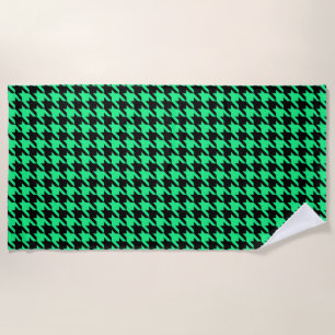 Green Black Hahnentrittmuster Karo Strandtuch