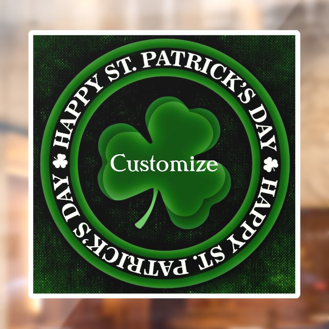Green/black Kleeblatt St Patrick's Day Irish Pride Fensteraufkleber (Blatt 2)