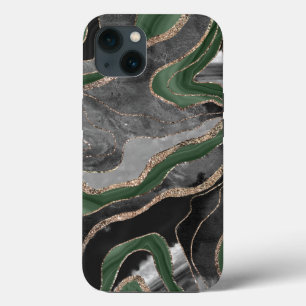 Green Black Marble Agate Gold Glitzer Glam #1  Case-Mate iPhone Hülle
