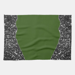 GREEN BLACK MARBLE AGATE Table Runner Geschirrtuch