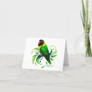 Green Black Masked Lovebird Feiertagskarte