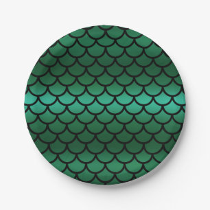 Green & Black Mermaid Scales Fantasy Fish Pappteller