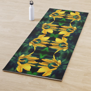Green Black Mit Augen Susan Abstrakt Blume Art Yogamatte
