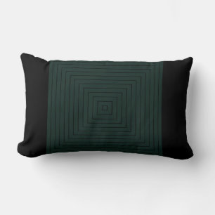 Green Black Nested Squares Lumbar Pillow Lendenkissen
