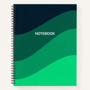 Green Black Ombre Wave Muster Notizbuch