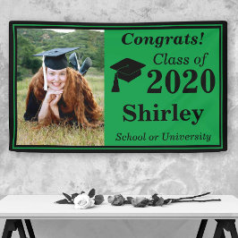 Green Black One Foto Class of 2024 Abschluss Banner