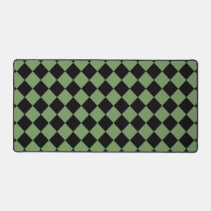 Green Black Schachbrett Diamond Pattern Schreibtischunterlage