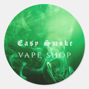 Green Black Smoke Vape Shop Business Runder Aufkleber