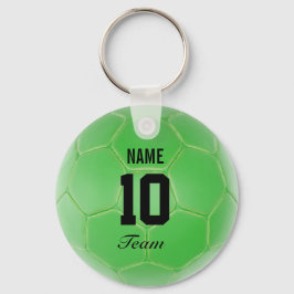 Green Black Team Soccer Ball Personalisierter Name Schlüsselanhänger