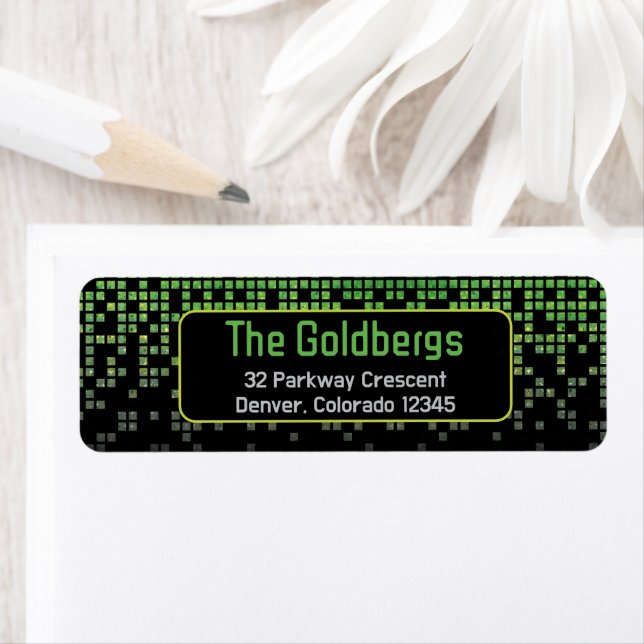 Green Black Video Game Gamer Bar Mitzvah Adresse (Insitu)