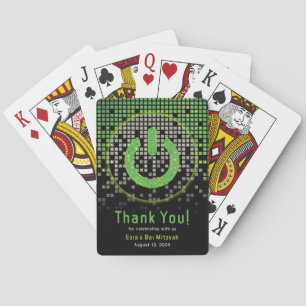 Green Black Video Game Gamer Bar Mitzvah Spielkarten