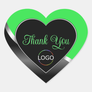 Green Black Wavy Silver mit Logo Niedlich Vielen D Herz-Aufkleber