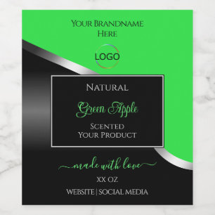 Green Black Wavy Silver mit Logo-Produktkennzeichn Weinetikett