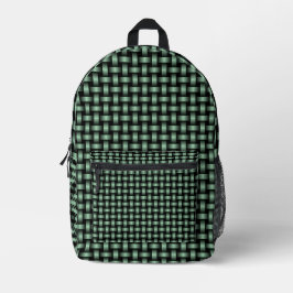 Green Black Weave Pattern Bedruckter Rucksack
