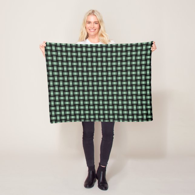 Green Black Weave Pattern Fleecedecke (Beispiel)
