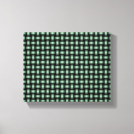Green Black Weave Pattern Leinwanddruck